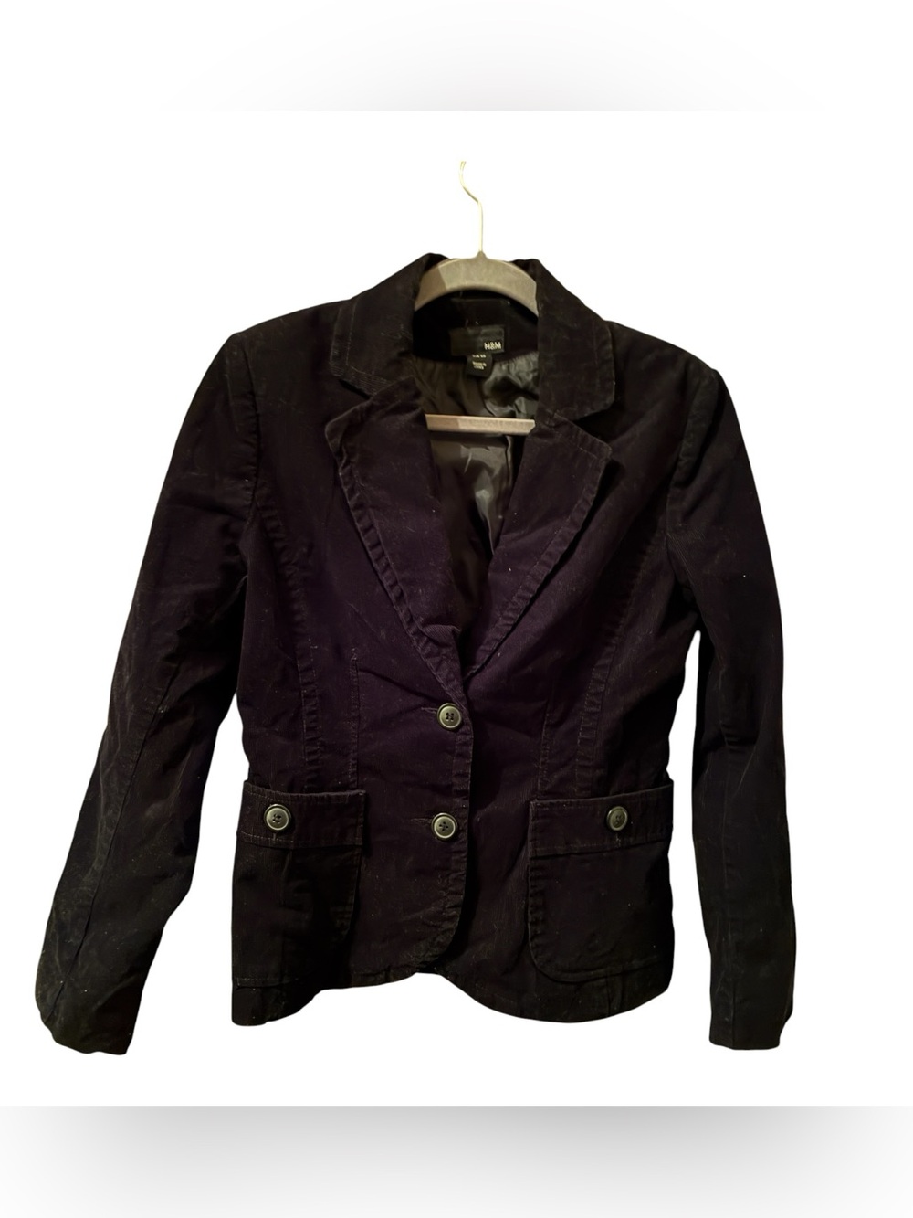 EUC VINTAGE H&M BLACK CORDUROY BLAZER SIZE 10